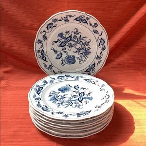 Vintage Blue Danube Dinner Plates - set of 9